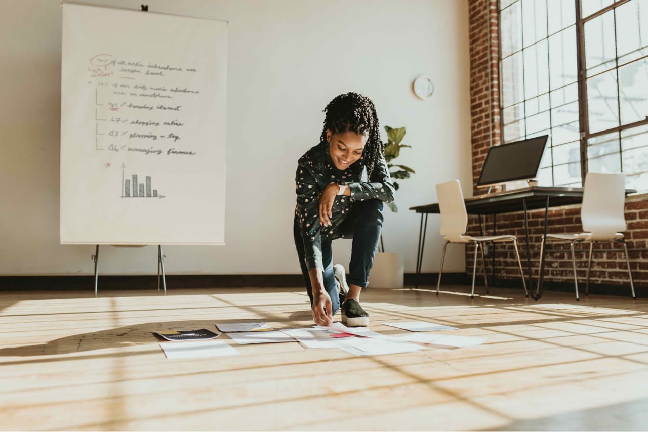 Business woman planning a marketing strategy